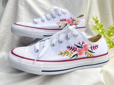 Pink Blossom Converse Embroidery