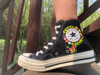 Strawberry Wreath Converse Embroidery