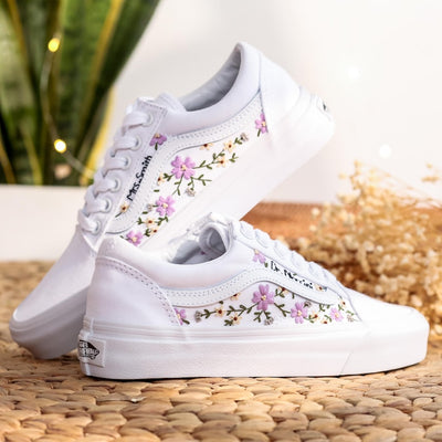 Purple Wildflowers Converse Embroidery