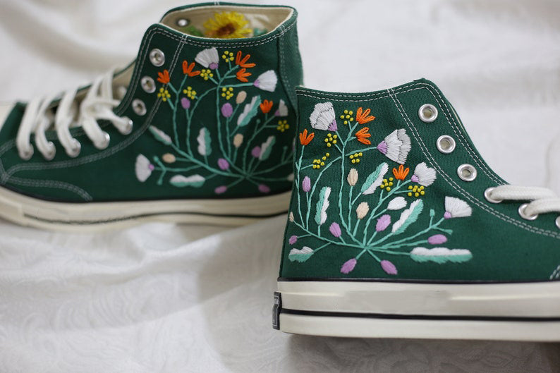 Wildflower Branches Converse Embroidery