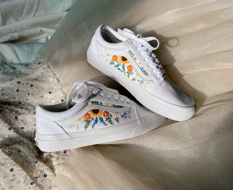Sunflower Meadow Converse Embroidery