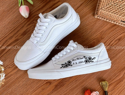 Embroidered Vans Personalize Your Name And Wedding Date