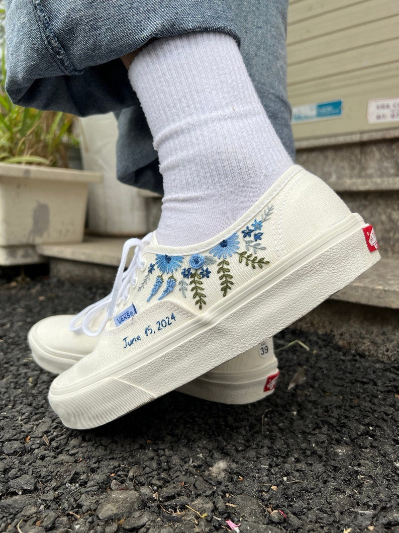 Forget Me Not Wedding Converse Embroidery