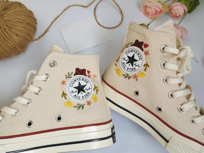 Sunny Daisy & Wildflower Embroidered Converse