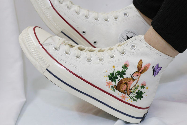 Rabbit Clover Converse Embroidery