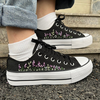 Lavender Meadow Converse Embroidery