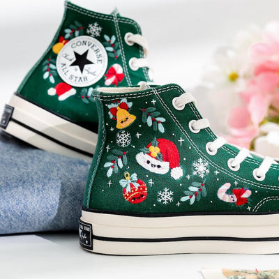 Christmas Embroidered Converse Shoes