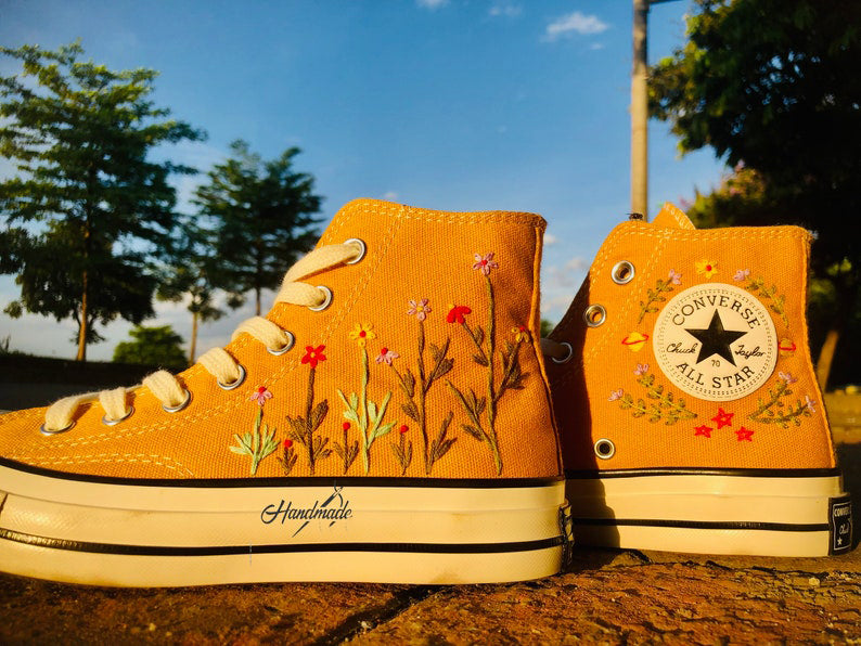 Wildflower Meadow Converse Embroidery