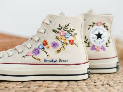 Wildflower Garden Converse Embroidery