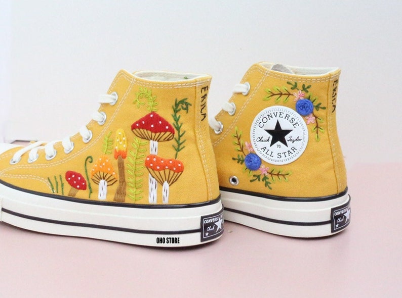 Mushrooms Embroidered Sneakers