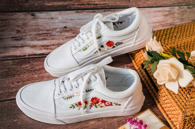 Dahlia Rose Garden Converse Embroidery