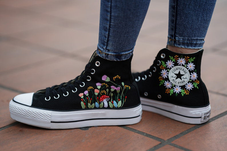 Mushroom Meadow Converse Embroidery
