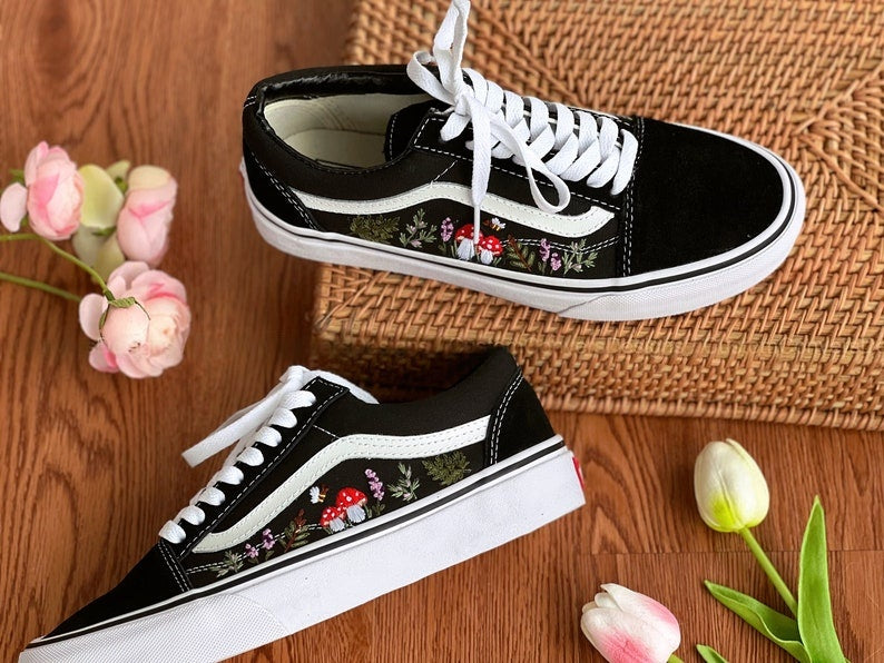 Forest Mushroom Converse Embroidery