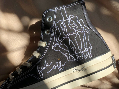 Skeleton Hand Converse Embroidery