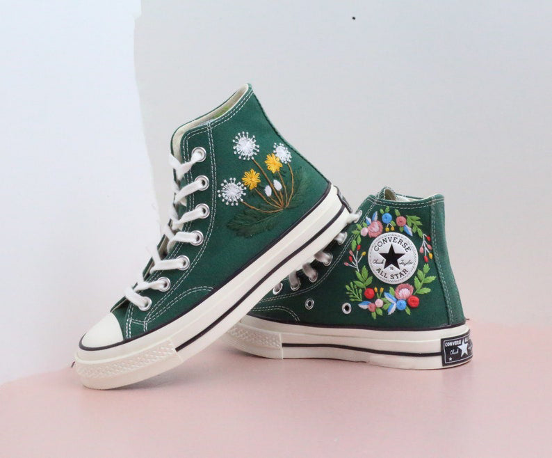 Dandelion Wreath Converse Embroidery
