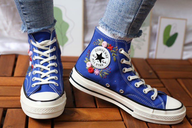 Wildflower Daisy Converse Embroidery