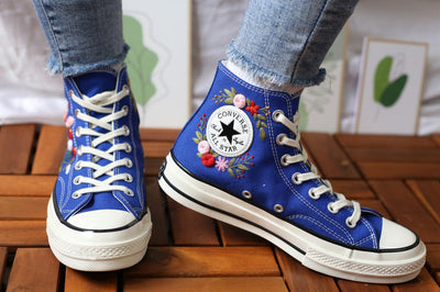 Wildflower Daisy Converse Embroidery