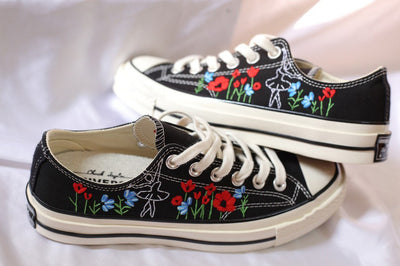 Poppy Ballet Converse Embroidery
