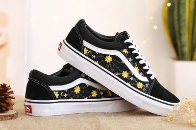 Yellow Daisy Converse Embroidery