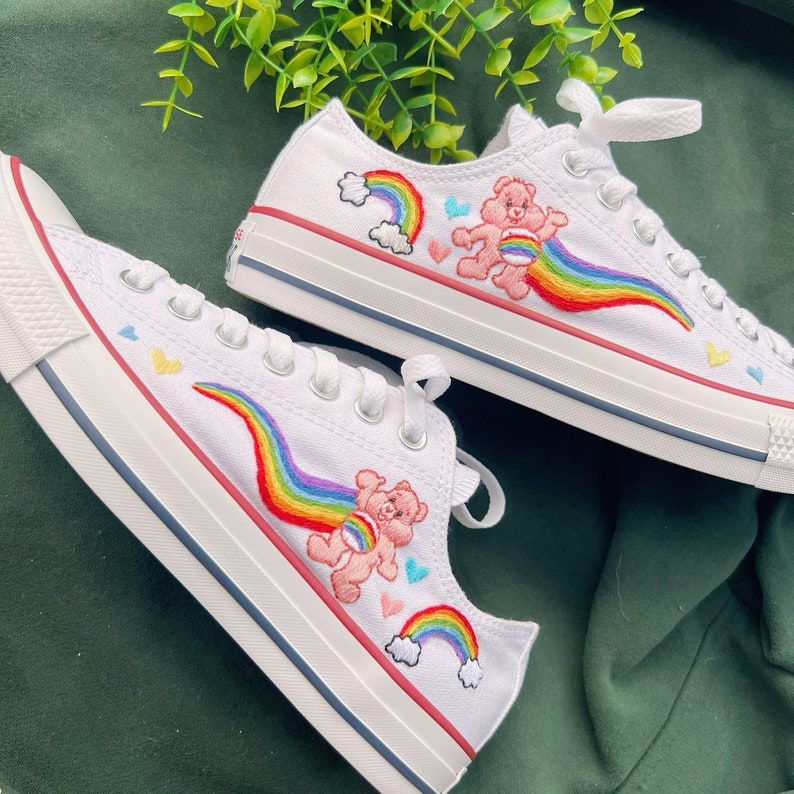 Rainbow Teddy Bear Converse Embroidery