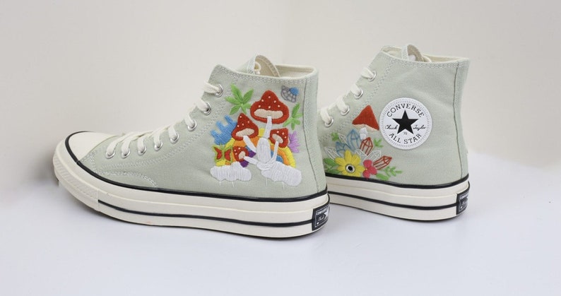 Crystal Mushroom Converse Embroidery