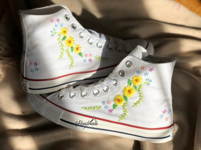 Daisy Vine Converse Embroidery