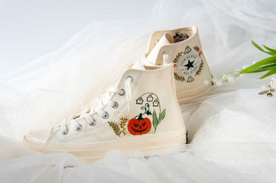 Converse High Tops Pumpkin Lantern Flower