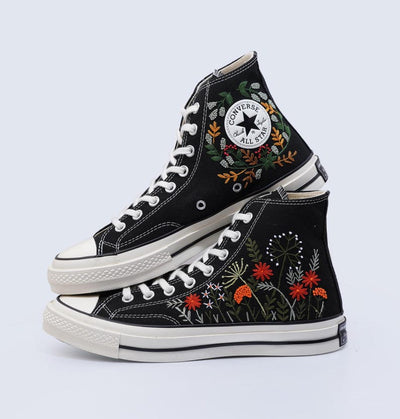 Wildflower Wreath Converse Embroidery