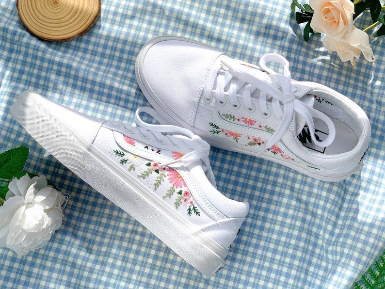 Pink Coneflower Converse Embroidery