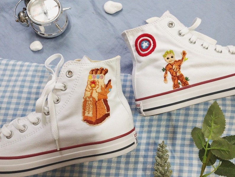 Groot & Infinity Gauntlet Converse Embroidery