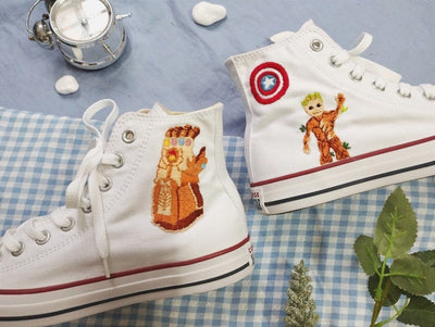 Groot & Infinity Gauntlet Converse Embroidery