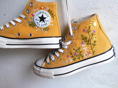 Daisy and Wildflower Converse Embroidery