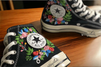 Rose Wreath Converse Embroidery