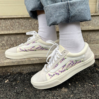 Lavender Vine Converse Embroidery