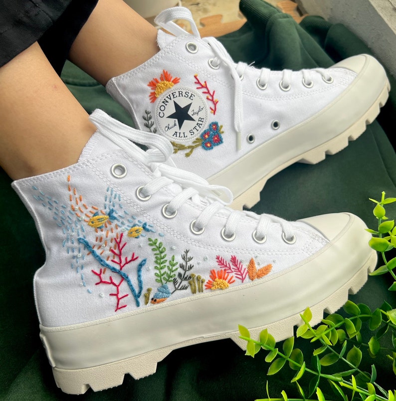 Ocean Coral Converse Embroidery
