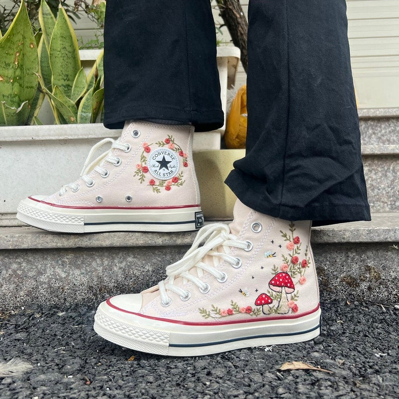 Mushroom Garden Converse Embroidery
