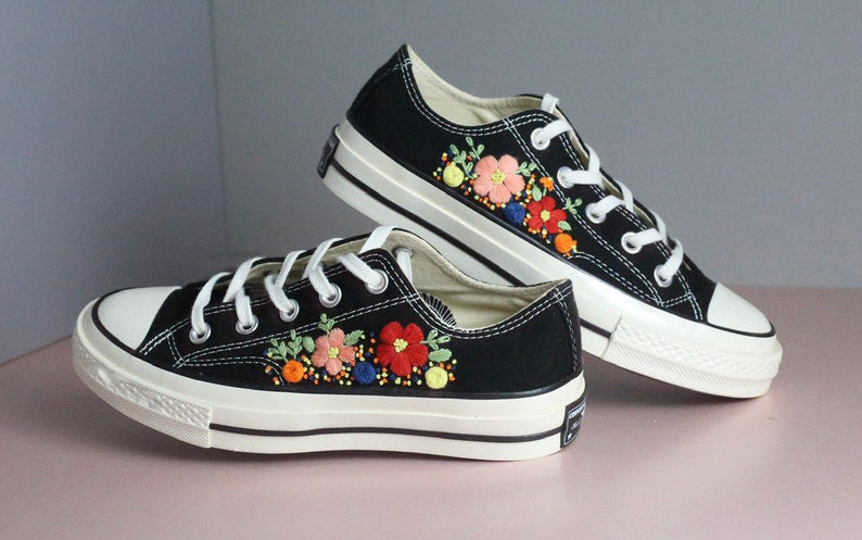 Wildflower Bouquet Converse Embroidery