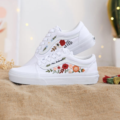 Autumn Dahlia Converse Embroidery