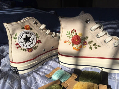 Autumn Flower Converse Embroidery