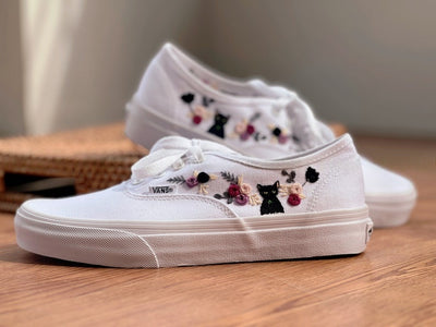 Black Cat Rose Converse Embroidery