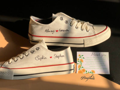 Personalized Names Heart Converse Embroidery