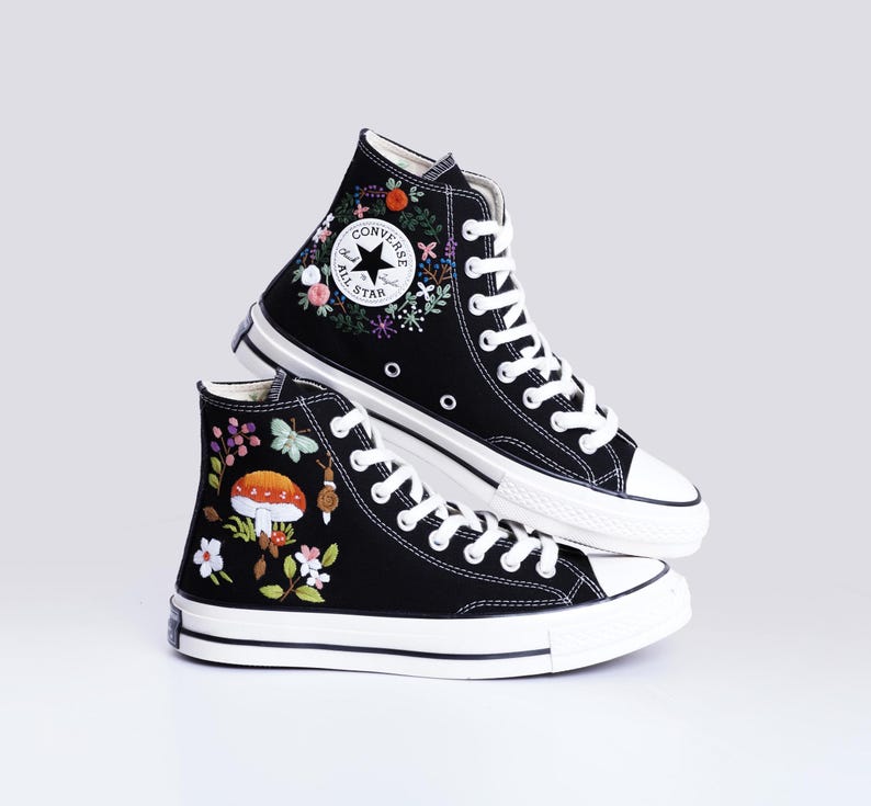 Mushroom Garden Converse Embroidery