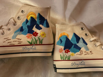 Mountain Sunrise Converse Embroidery