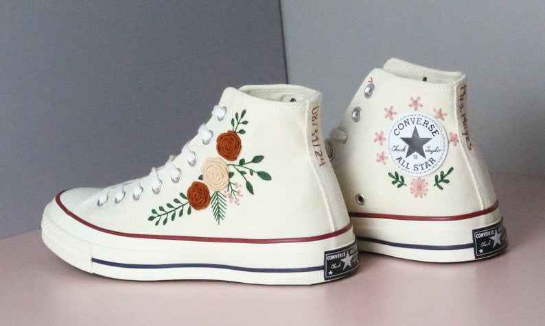 Rose Bouquet Converse Embroidery