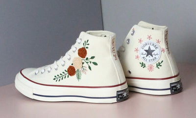 Rose Bouquet Converse Embroidery