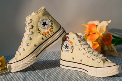 Witch Hat Pumpkin Converse Embroidery