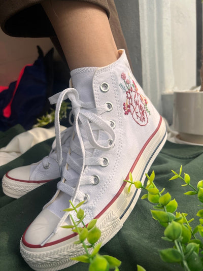 Hands and Flowers Converse Embroidery