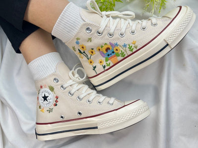 Stitch and Sunflowers Converse Embroidery