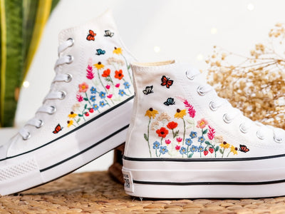 Butterfly Meadow Converse Embroidery