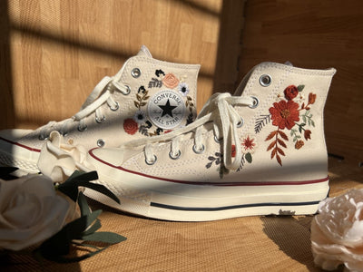 Autumn Wildflower Bouquet Converse Embroidery